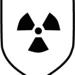 Piktogramm Gefahr Strahlen - Schwarzes radioaktives Element
